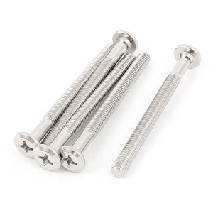 M6x70mm Male Thread Phillips Flat Head Bolt Screw Suitable for Double Bed Furniture TV Rack Wall Hanging 5pcs