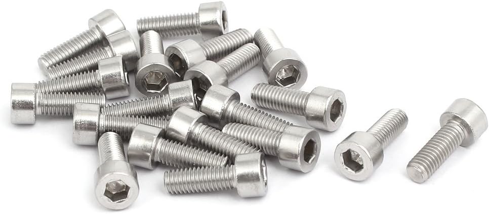 M5X14mm 316 Stainless Steel Fully Thread Hex Socket Cap Screw Bolt 20pcs
