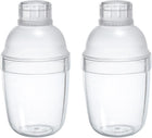 2pcs Acrylic Cocktail Shaker, Drink Mixer Hand Shaker Cup with Scales, Clear Boba Tea Shaker Cup for Bar Party Kitchen Tools (350 cc/ 12 Oz)