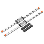 2pcs MGN9 250mm Linear Guide Rail with 2pcs MGN9H Sliding Carriage Block Bearing Steel and 2pcs Plastic Mini MGN12 Linear Guide for DIY 3D Printers and CNC Machine, Silver