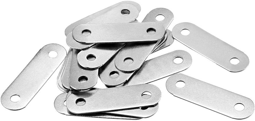 Repair Plate, 48mmx15mm, Flat Fixing Mending Corner Brace Bracket Connector, Pack of 20