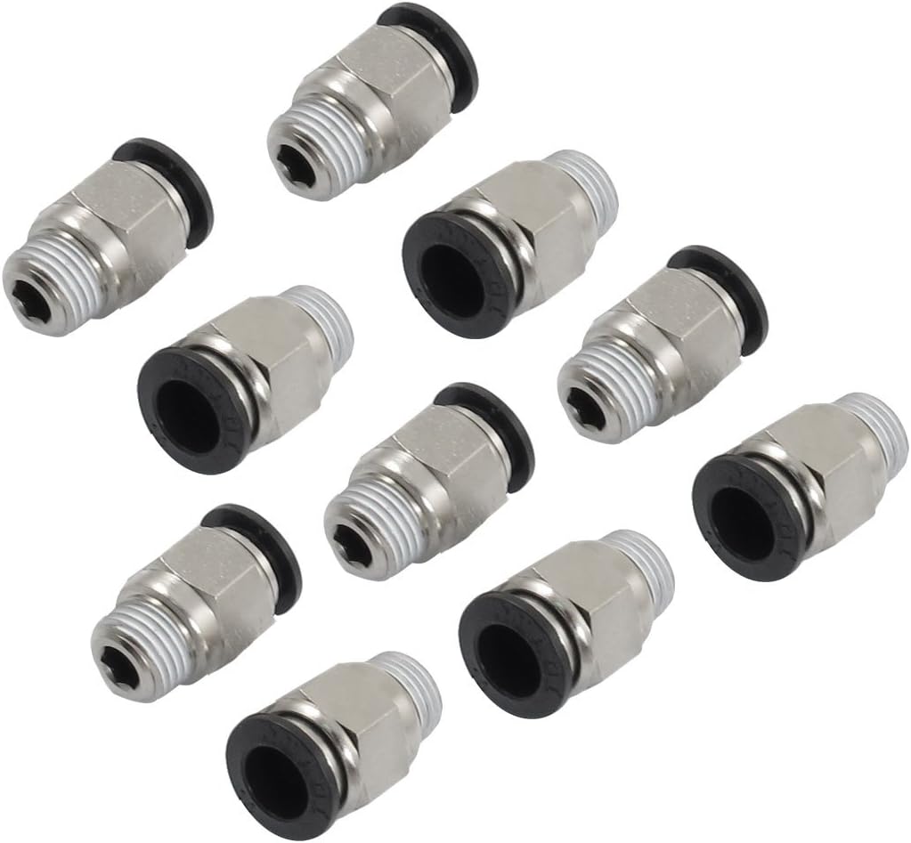 10mm to 1/4" PT Male Thread One Touch Push In Quick Coupling Fittings 10pcs
