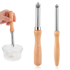 2 Pack Clay Hole Cutters Straw Puncher Singolo per Coperte Plastiche Limonata Spingitore Circolare in Acciaio Inox per Ceramica Attrezzi per Clay Manici in Legno Attrezzi per Clay Spingitore per Coperte di Limonata