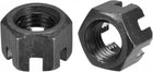 M12x1.5mm Hexagon Slotted Nut, Grade 4.8 Carbon Steel Hex Castle Nuts, Black, 20Pcs