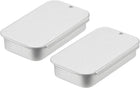 Metal Tin Box Containers, 2Pcs 2.4x1.3x0.4 Inch Silver Mini Portable Metal Slide Top Tin Containers for Jewelry Crafts