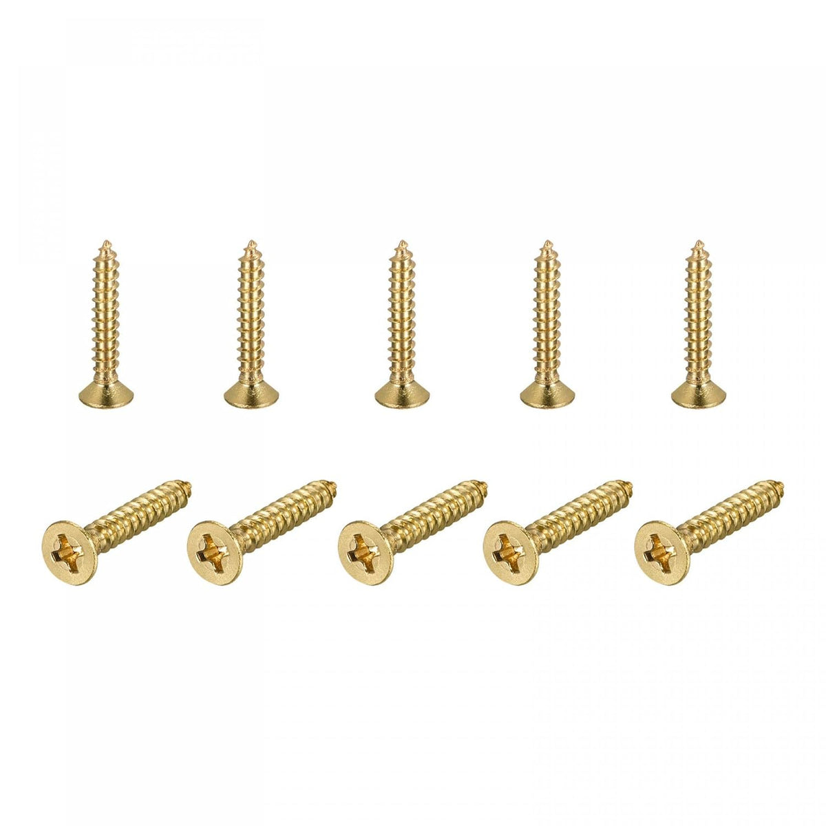 Brass Wood Screws, M4x25mm Phillips Flat Head Self Tapping Connector for Door, Cabinet, Wooden Furniture 30Pcs