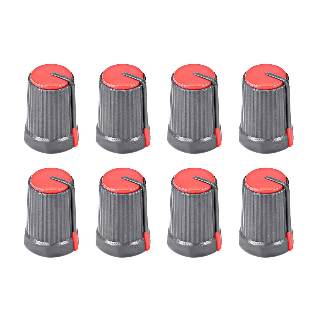 8Pcs Potentiometer Volume Control Knob Cap Plastic Red 6mm Shaft Dia. Rotary Knob 12mm Dia. X 17mm Height