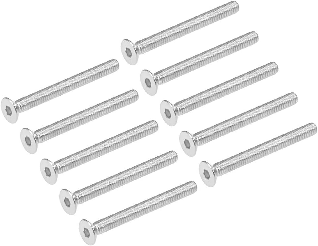 M6x60mm Flat Head Machine Screws Inner Hex Screw 304 Stainless Steel Fasteners Bolts 10Pcs