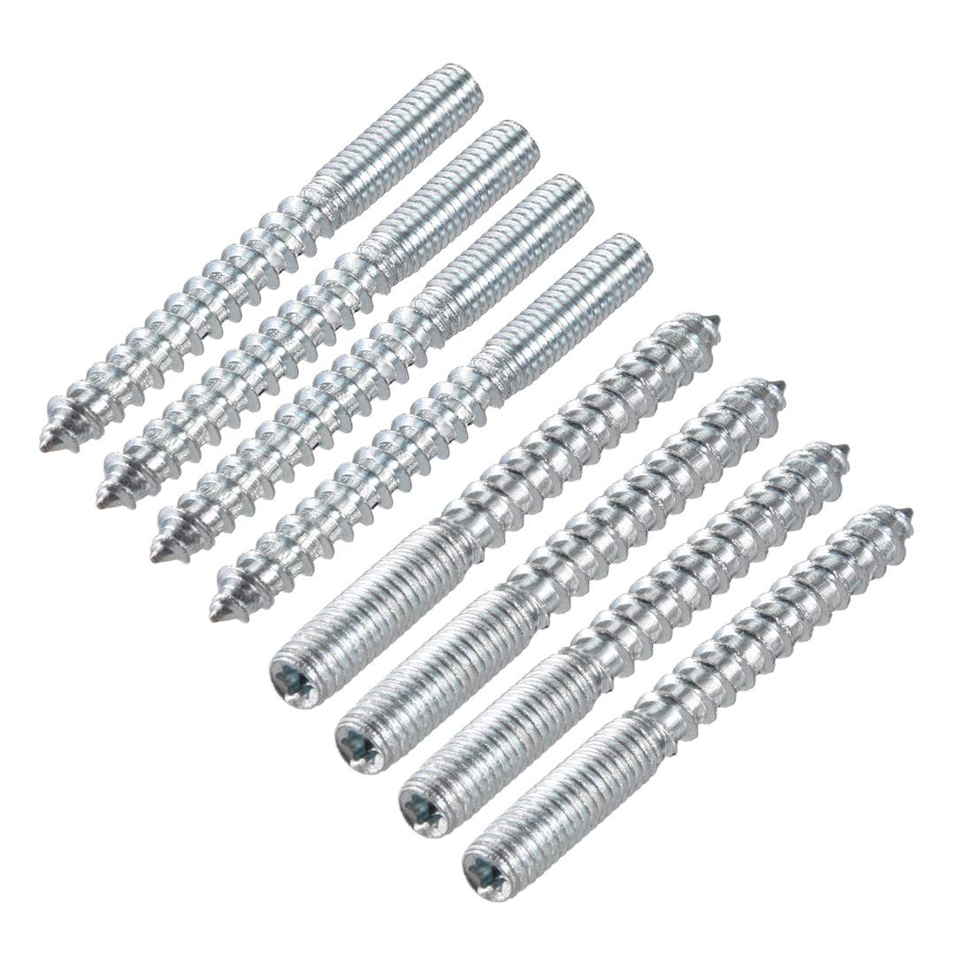 M6 Hanger Bolts Length 2-3/8"(60mm) Double Headed Bolts Self-Tapping Screw 6mm Wood Joint Furniture Legs 8pcs