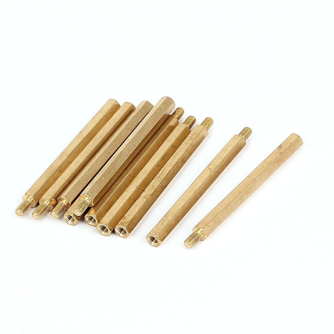 M3x50mm+6mm Male to Female Thread Brass Hex Standoff Spacer 10Pcs