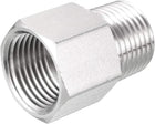 Pipe Fitting Reducer Adapter 1/2 NPT Male to 1/2 G Female, Stainless Steel for Water Oil Air Pressure Gauge