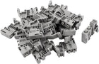 20 Pcs E-UK 35mm DIN Rail End Screw Clamp Terminal Fixed Block Gray
