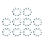 10Pcs 5/8 External Tooth Lock Washer, Zinc-Plated Carbon Steel Multi-Tooth Star Washer Locking Fastener, Silver Tone