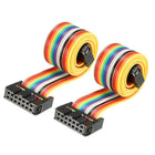 IDC Rainbow Wire Flat Ribbon Cable 14 Pins 43cm Length 2.54mm Pitch 2pcs Type-A