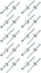 20 Pcs 6mm x 20mm Aluminum/Steel Open End Blind Rivets