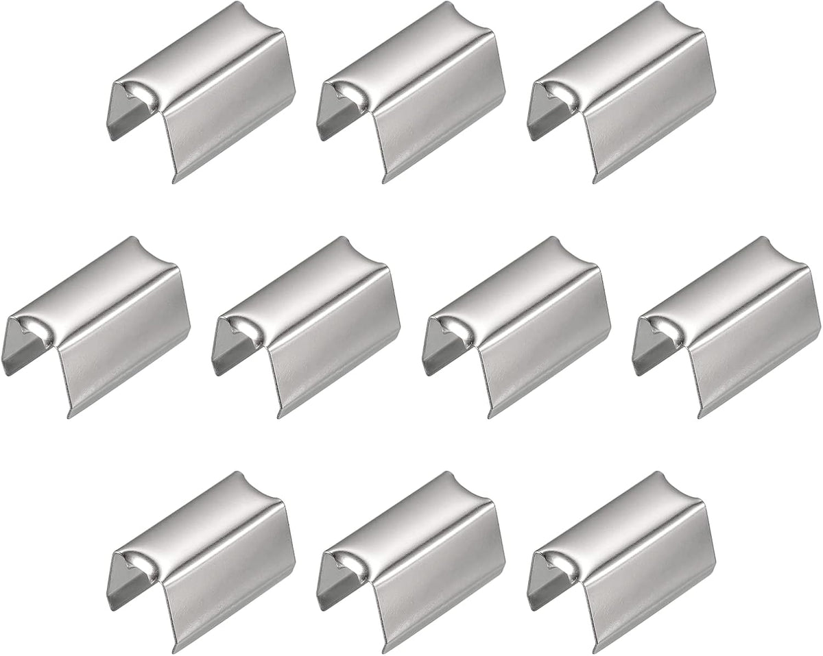 Fold Over Crimp Caps, 200Pcs 15 x 7mm Ribbon End Clasp Tips Clamp Cord Ends for Jewelry DIY Craft Making, White Nickel