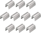 Fold Over Crimp Caps, 200Pcs 15 x 7mm Ribbon End Clasp Tips Clamp Cord Ends for Jewelry DIY Craft Making, White Nickel