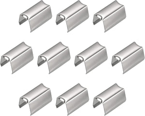 Fold Over Crimp Caps, 200Pcs 15 x 7mm Ribbon End Clasp Tips Clamp Cord Ends for Jewelry DIY Craft Making, White Nickel