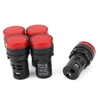 AC 220V 21mm Panel Mount Red LED Indicator Signal Light Lamp 5Pcs