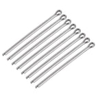Split Cotter Pin - 5mm x 100mm 304 Stainless Steel 2-Prongs Silver Tone Fastener Clip Key 8Pcs