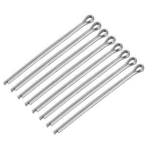 Split Cotter Pin - 5mm x 100mm 304 Stainless Steel 2-Prongs Silver Tone Fastener Clip Key 8Pcs