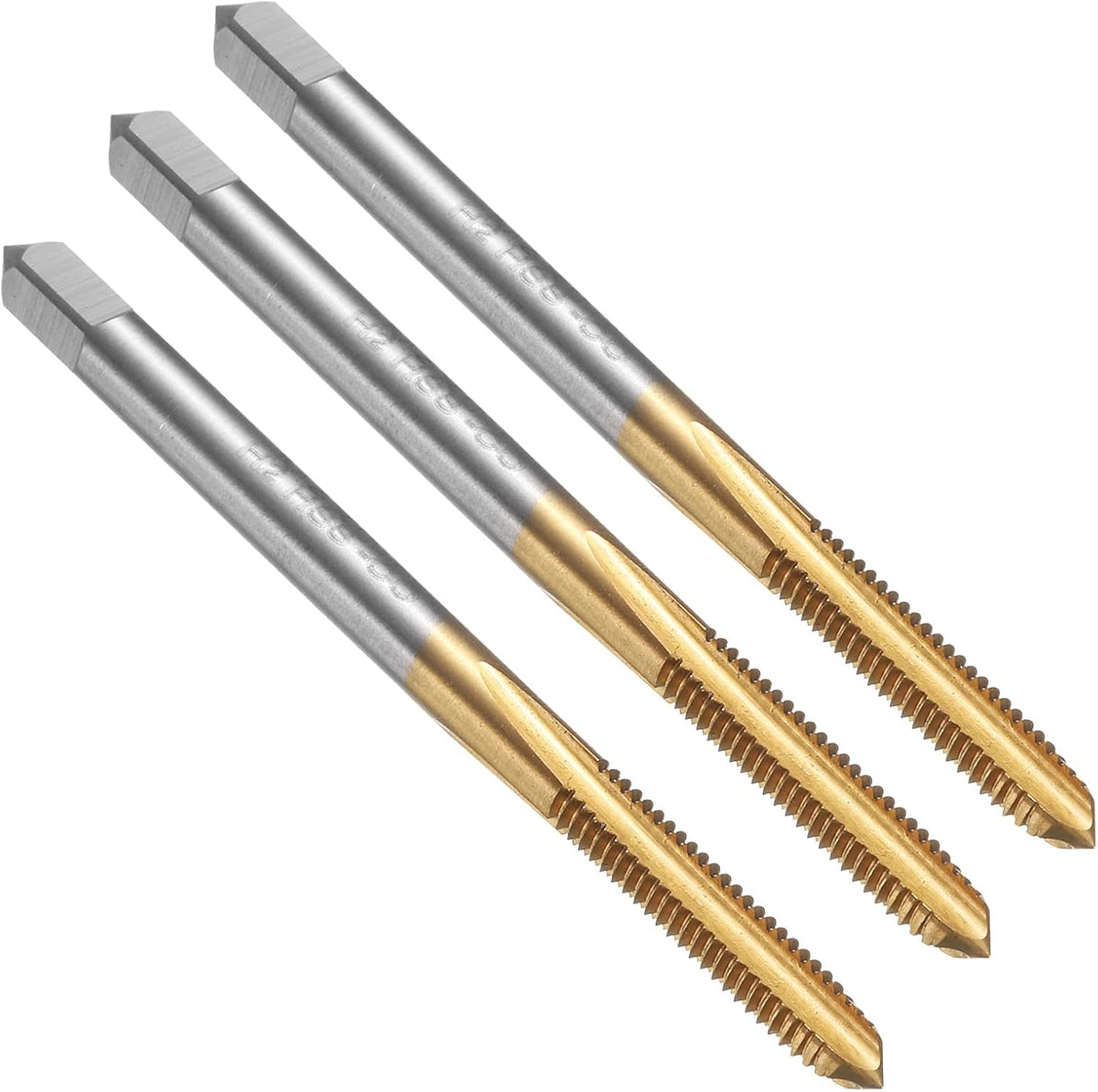 3pcs Straight Flute Thread Tap, M4 x 0.7 Metric Titanium Coated Screw Threading Tapping Tool Thread Milling Machine Taps, M35 High Speed Steel with Cobalt