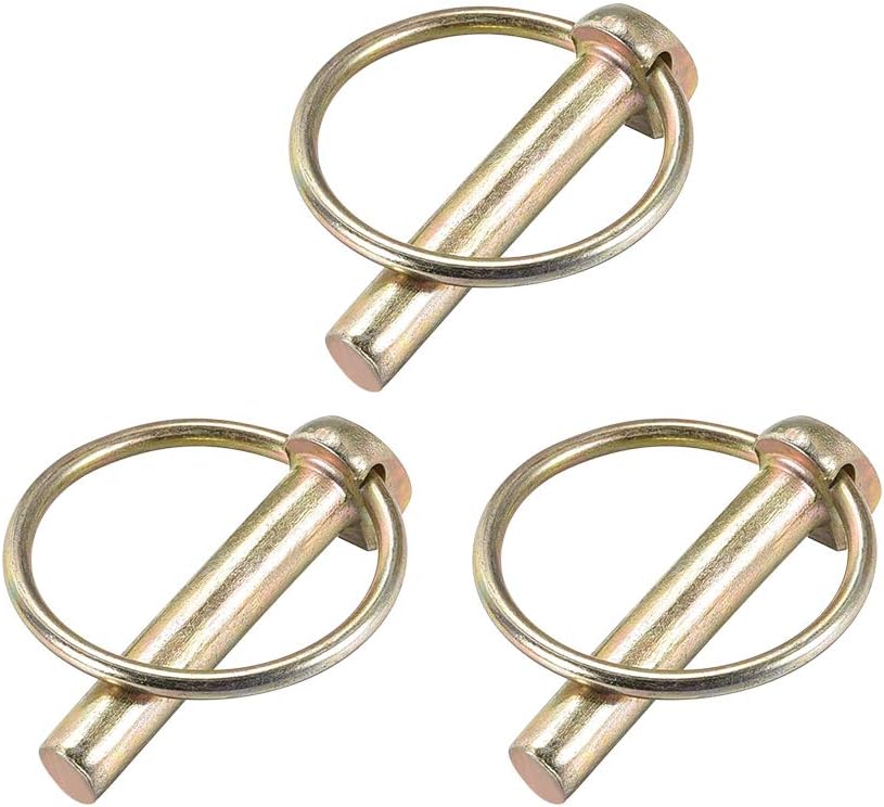 Linch Pin with Ring - 8mm x 41mm Trailer Pins Assortment Kit for Boat Kayak Canoe Trailer Tractor Trolley Horsebox 3Pcs