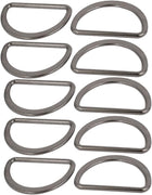LinkMejor® 40mm/1.6-inch Inner Width Zinc Alloy D Welded Ring Silver Black 10pcs