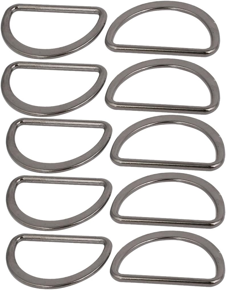 LinkMejor® 40mm/1.6-inch Inner Width Zinc Alloy D Welded Ring Silver Black 10pcs