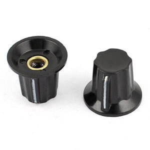 a14091900ux0028 2 Pcs Adjustable Turn 17 mm Top Potentiometer Rotary Knobs for 6 mm Diameter Shaft