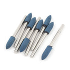 3mm Shank 5mm Cone Head Blue Rubber Polishing Mounted Point 8 Pcs