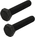 8.8 Grade M10x50mm Full Threaded Left Hand Thread Hex Head Bolt Black 2pcs