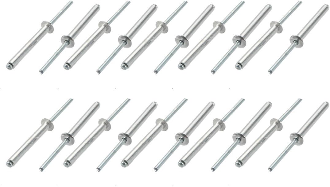 20 Pcs 5mm x 40mm Aluminum/Steel Open End Blind Rivets