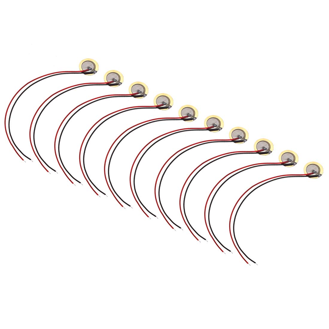 10 Pcs Piezo Discs 12mm Acoustic Pickup Transducer Ceramic Leads Trigger Buzzer Drum Guitar