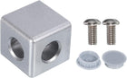 1Set 40x40x40mm 2-Way Corner Bracket Cube, Aluminum Alloy Block for 2020 Series Aluminum Extrusion Profile with Screws