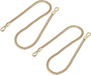 Purse Chain Strap - 2Pcs 24" x 0.28"(LxW) Flat Chain Strap Handbag Chains Accessories Shoulder Cross Body Replacement Straps, Gold Tone