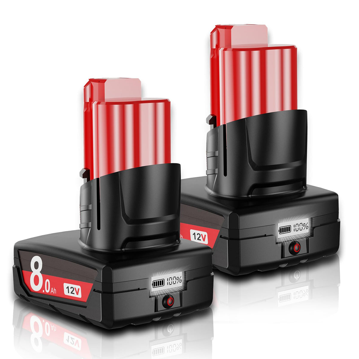 LinkMejor 2Packs aufgerüstet 8.0Ah 12V Ersatz für M12 Batterie