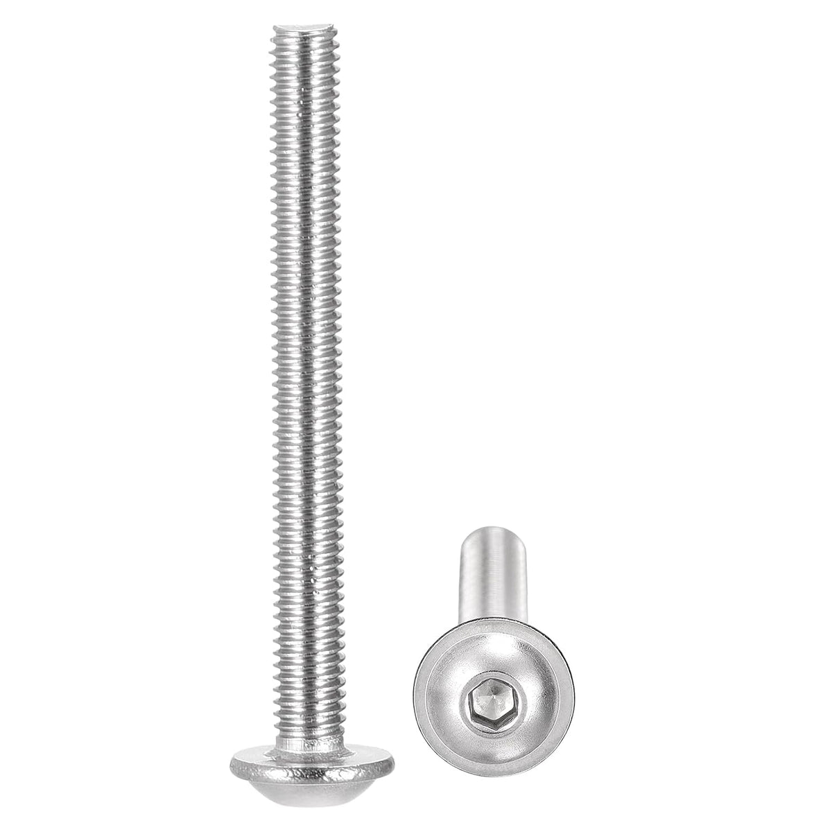 Flanged Button Head Socket Cap Screws, M3*30mm Hex Socket Drive Screw, 304 Stainless Steel Fasteners Bolts, Fully Threaded Machine Screw 100Pcs