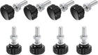 8 Sets Knurled Knobs Thumb Screws with Nuts Washers, Metric M5 x 20mm Male Thread 18mm Plastic Head, Zinc Plated Carbon Steel Stud Hand Knobs Clamping Thumbscrews Handles, Black