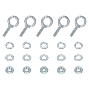 5 Pack M8 Galvanized Carbon Steel Eye Bolts, 5/16" x 1.18" Lifting Ring Eye Bolt with Nuts and Washers Heavy Duty Screw Eye Bolts Kit for Tie Down Straps Indoors Outdoors, Silver
