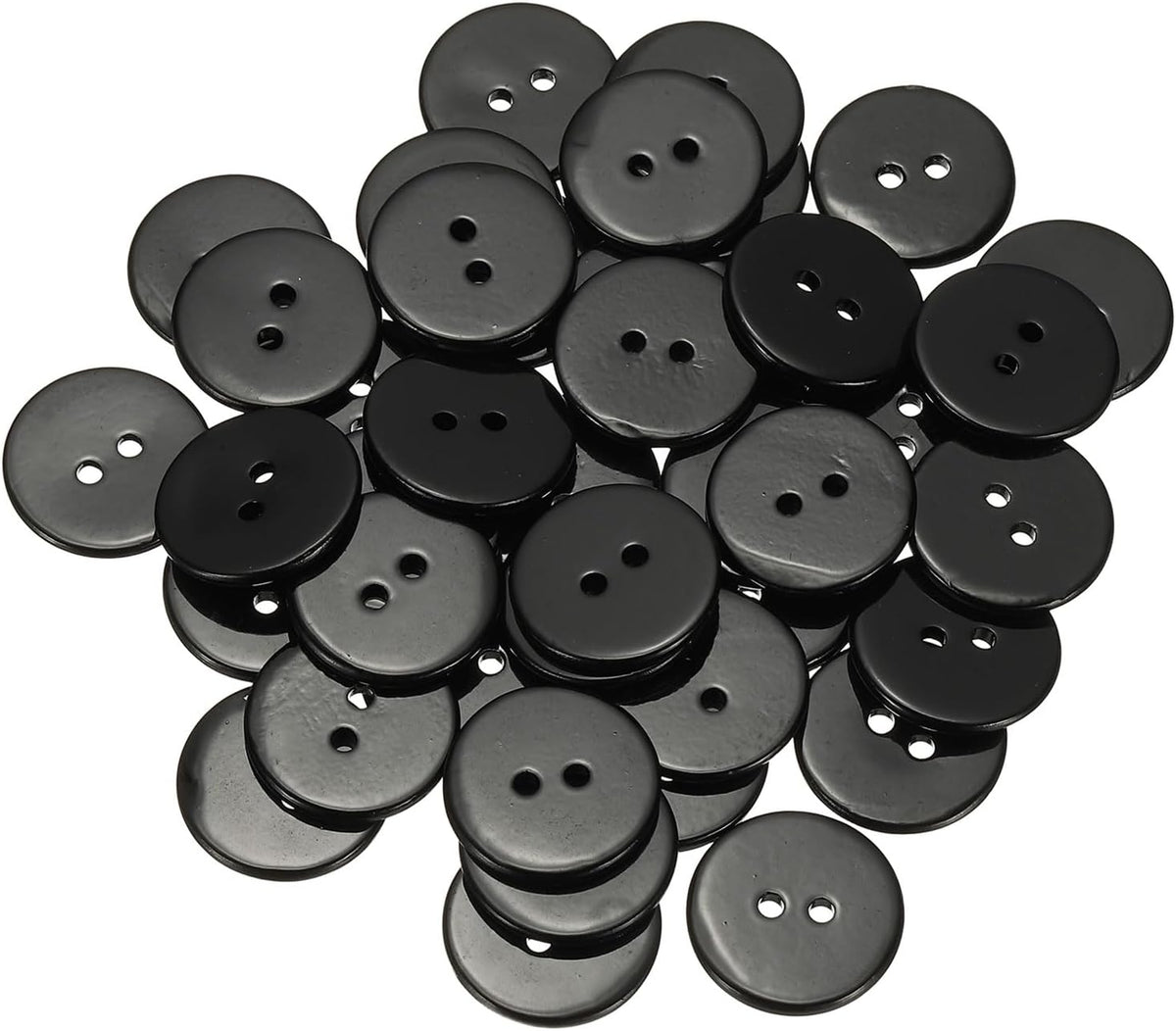 42Pcs Natural Shell Button, 2 Hole 23mm Round Mother of Pearl Buttons for Shirt Coats Suits Jacket Jeans Skirts DIY Sewing Crafts, Black