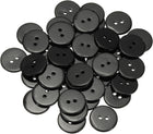 42Pcs Natural Shell Button, 2 Hole 23mm Round Mother of Pearl Buttons for Shirt Coats Suits Jacket Jeans Skirts DIY Sewing Crafts, Black