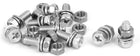 M5 x 12mm 304 Stainless Steel Phillips Hex Head Bolts Nuts w Washers 10 Sets