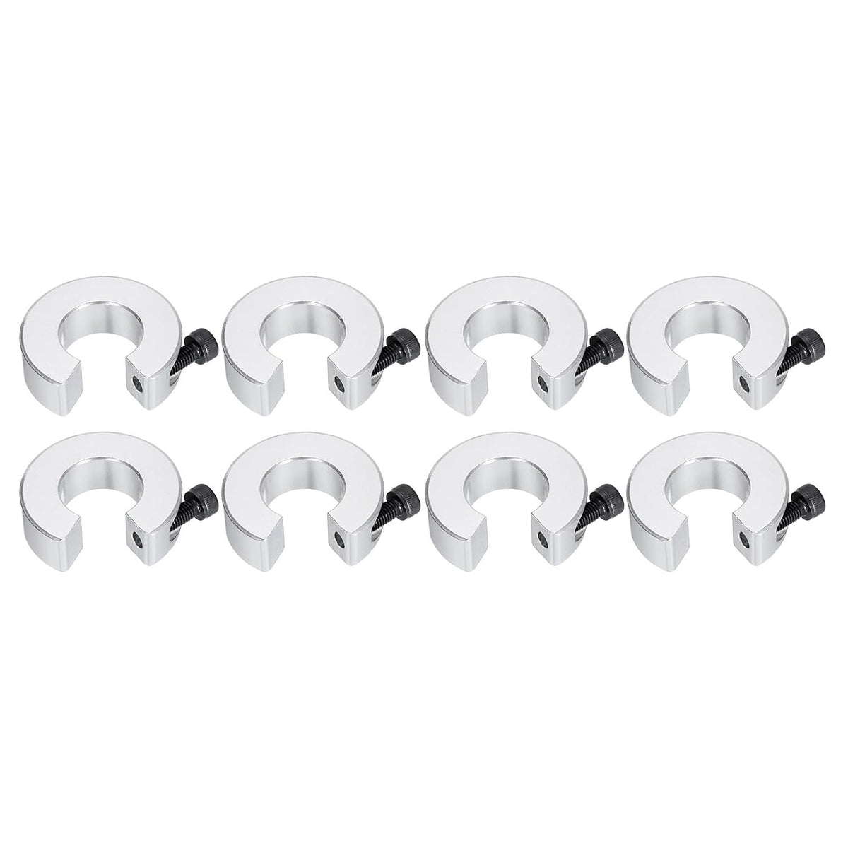 8pcs Shaft Collar Set for Linear Rail SBR20, Clamp-on Shaft Collar with Set Screw 20mm Bore, 40mm OD, 12mm Thickness, Aluminum All in One Shaft Clamping Collars, Anodization