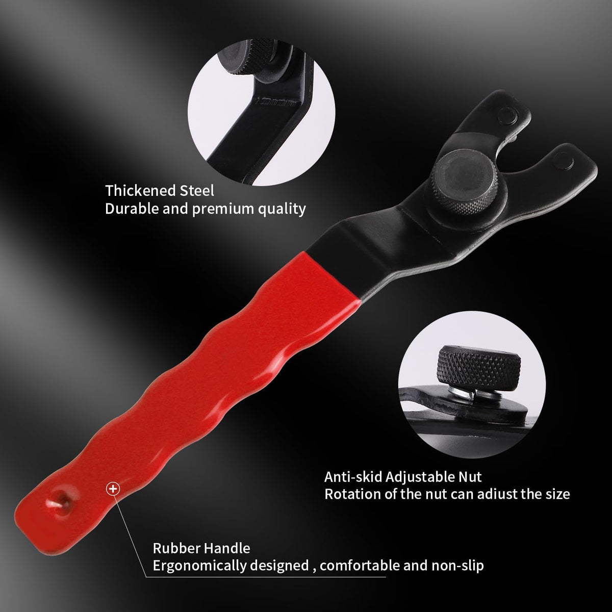 LinkMejor 2pc-verstelbare Pin Steekmoersleutel, Boormachine Steekmoersleutel, Steekmoersleutel voor Boormachine-Rood(2pc)