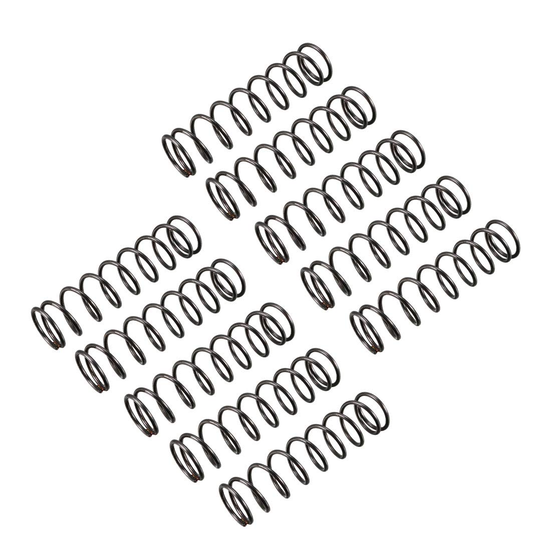 Compression Spring - 1.2mm Wire Dia, 14mm OD, 50mm Free Length Spring Steel Extension Spring,Black,10Pcs