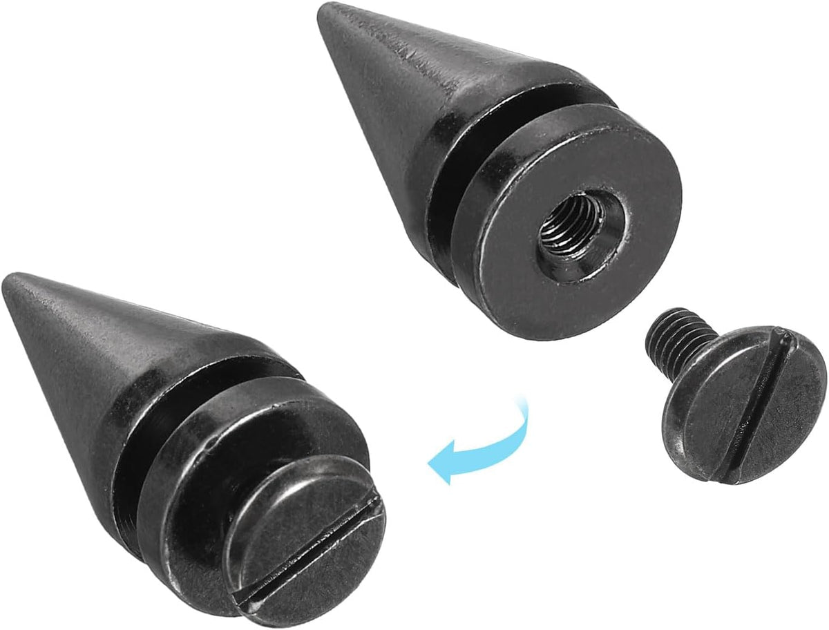 8Pcs コーンスピークスチュッドリブバー、10x20mm スクルーバックトレースチュッドおよびスピークス レザー工芸、衣服、靴、ベルト、バッグ用（ゴールド）
