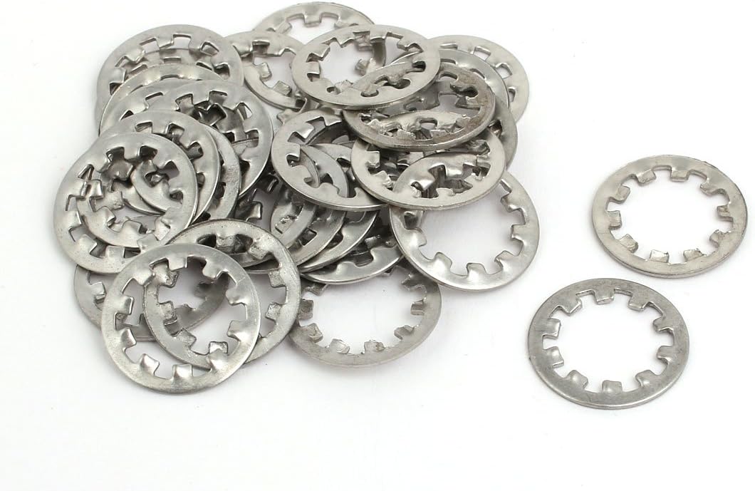 12mm Inner Dia Stainless Steel Internal Tooth Lock Washer Silver Tone 30pcs