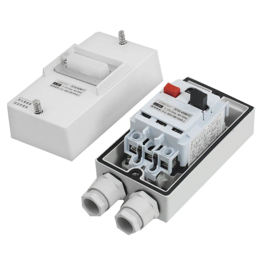 Adjustable Switch Circuit Breaker with Waterproof Box, AC, 660V, 3 Pole, 19 Amp - 25 Amp