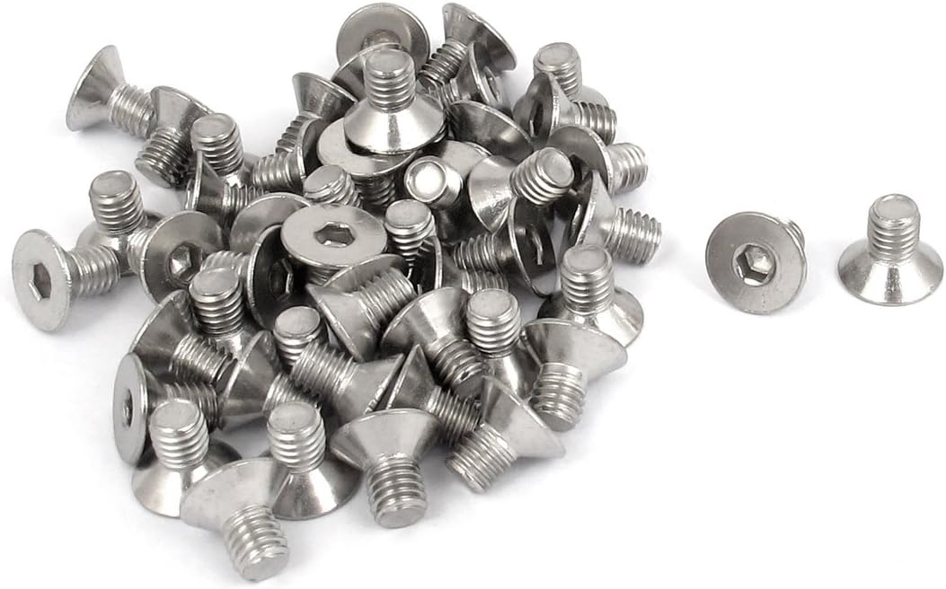 a15101300ux0165 M5 x 8mm Metric Hex Socket Countersunk Flat Head Screw Bolts 50PCS